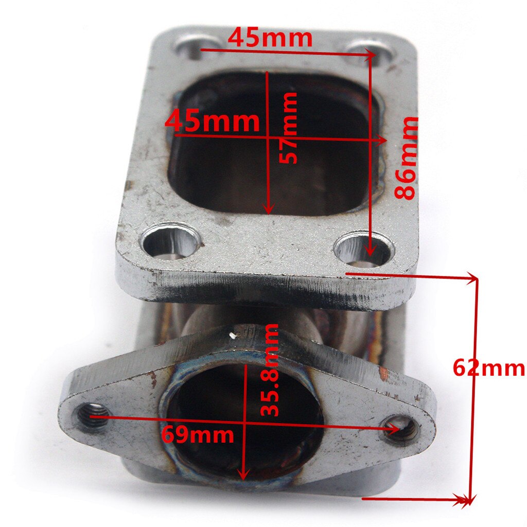 T3-T3 Cast Iron TURBO MANIFOLD ADAPTER+38MM WASTEGATE FLANGE OUTLET