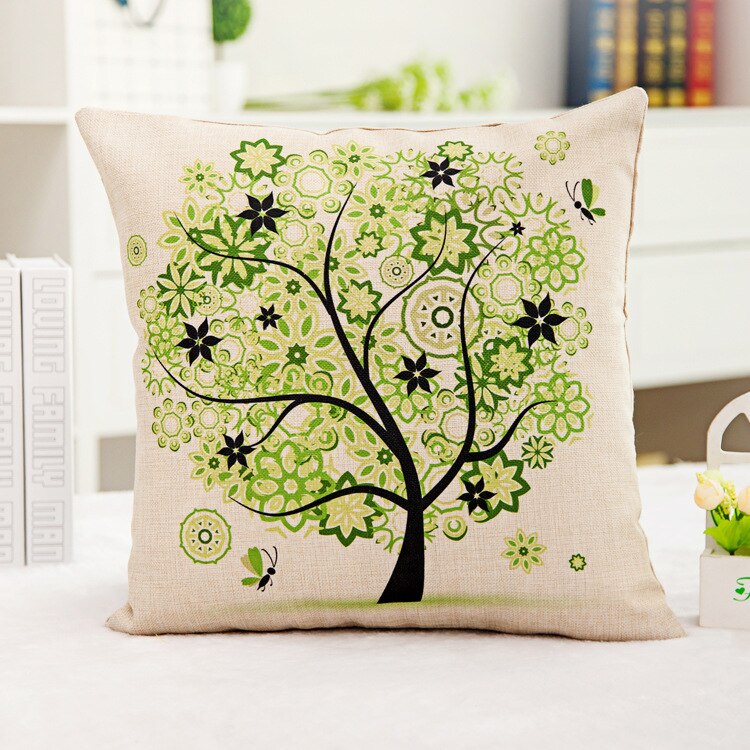 Cojín de sofá con estampado de árboles de vida, almohadas decorativas para el hogar, cojines para la espalda con estilo de coche,: 2