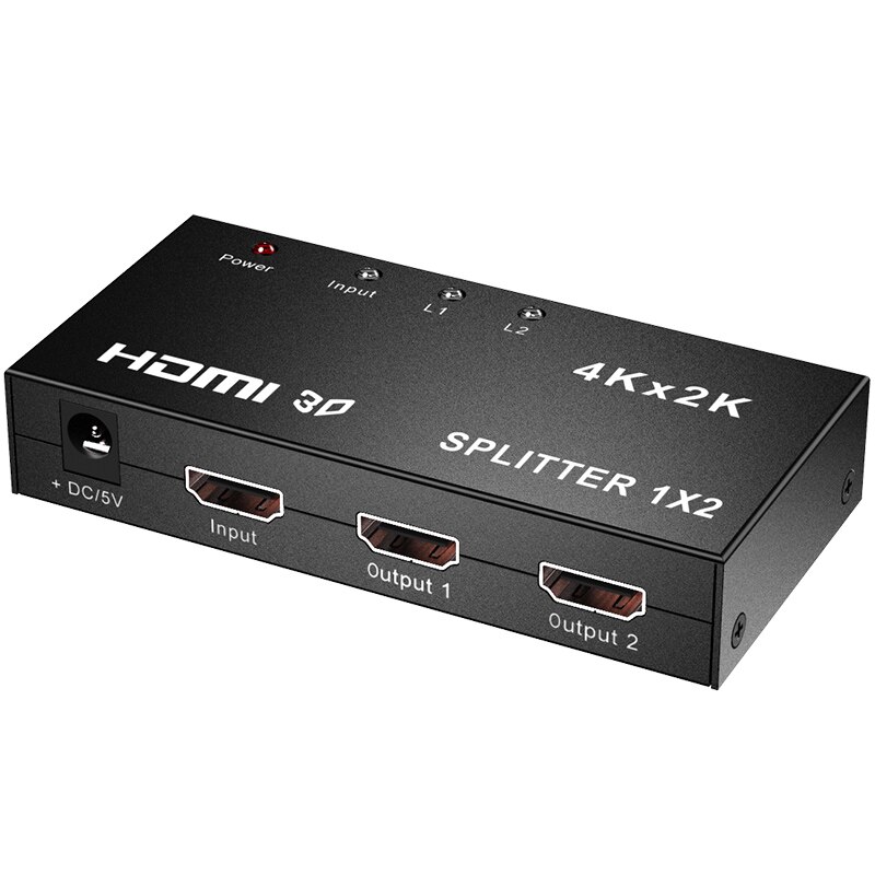 Full HD HDMI Splitter 1X2, 2 Port Hub Repeater Amplifier: Default Title