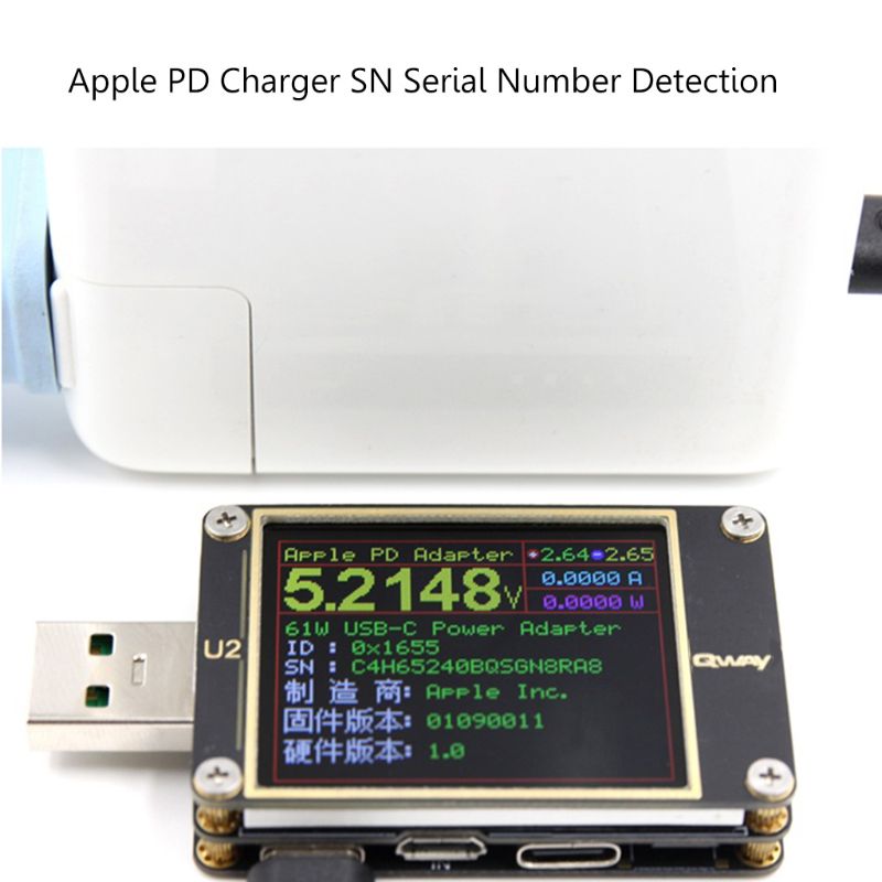 Testeur USB WEB-U2 amélioré QC4.0 + PD3.0 2.0 PPS capacité de protocole de charge rapide compteur cc 4 ~ 24V 5A directe