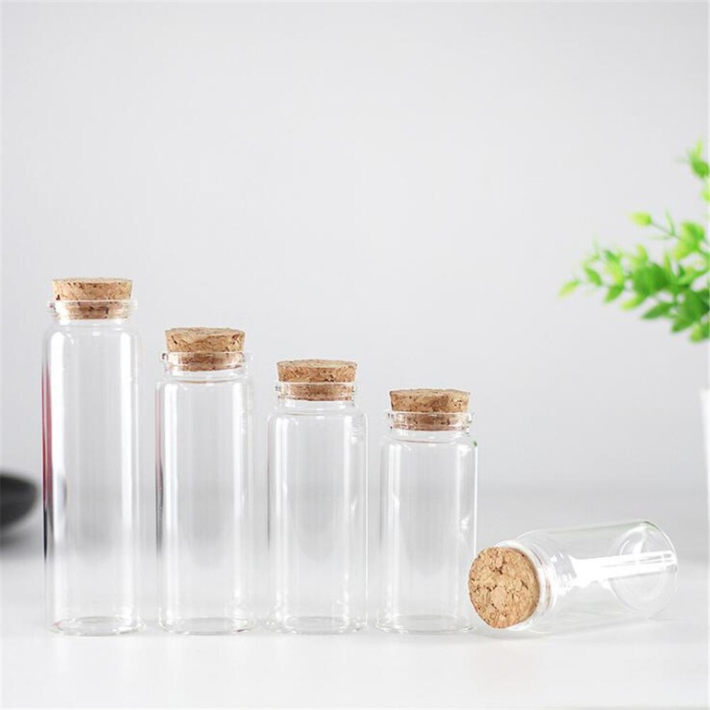 24 Stks/partij Diy Glazen Flessen Wens Kurk Ambachten Potten Kurk 37Mm Diameter Transparante Lege Glazen Flessen