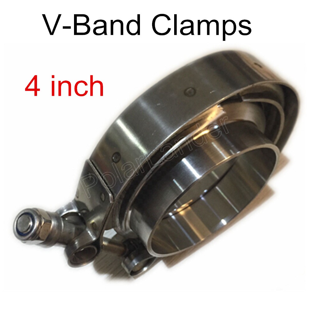 4 '' tums snabb v-band klämma med flänsar kit automatisk avgasrör v-band klämma kit
