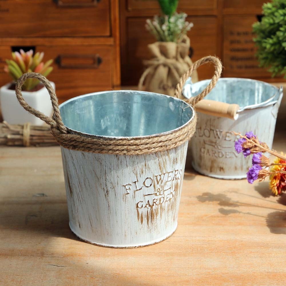 Pot de fleurs en fer imprimé lettres | Pot de fleurs de bureau pour fleur/plante verte, donice ogrodowe,