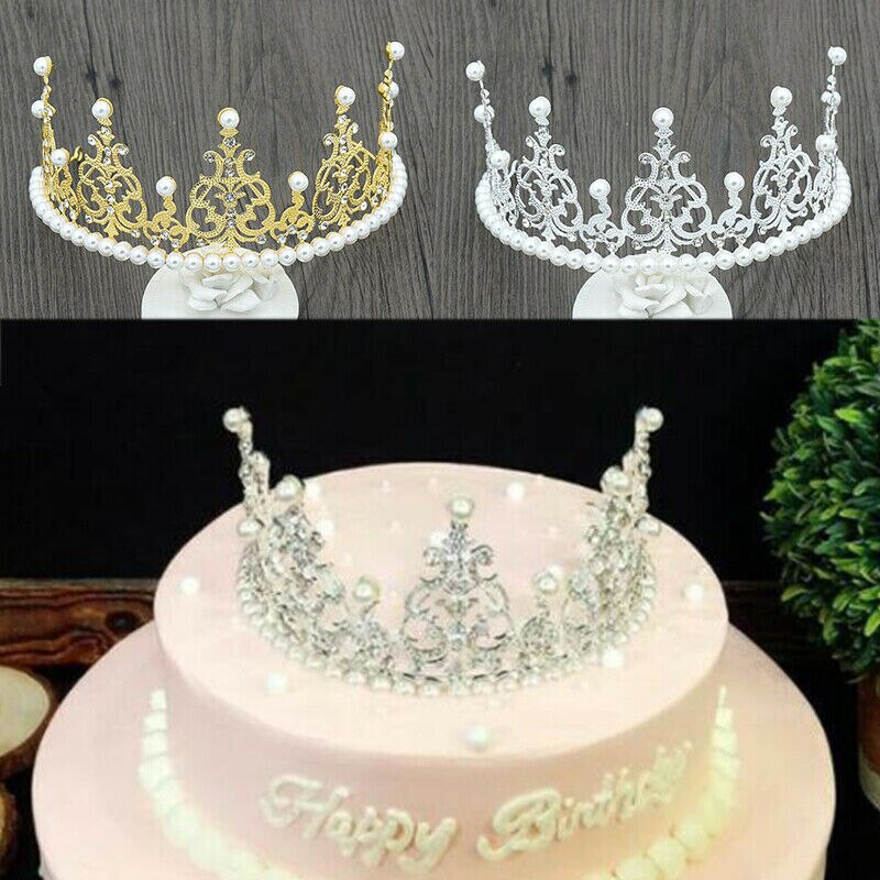 Corona de perlas de Blanco Simple, tocado, accesorios para el cabello de boda, Tiara de novia, diadema, Reina, Pastel de princesa, foto, , decoración del bebé