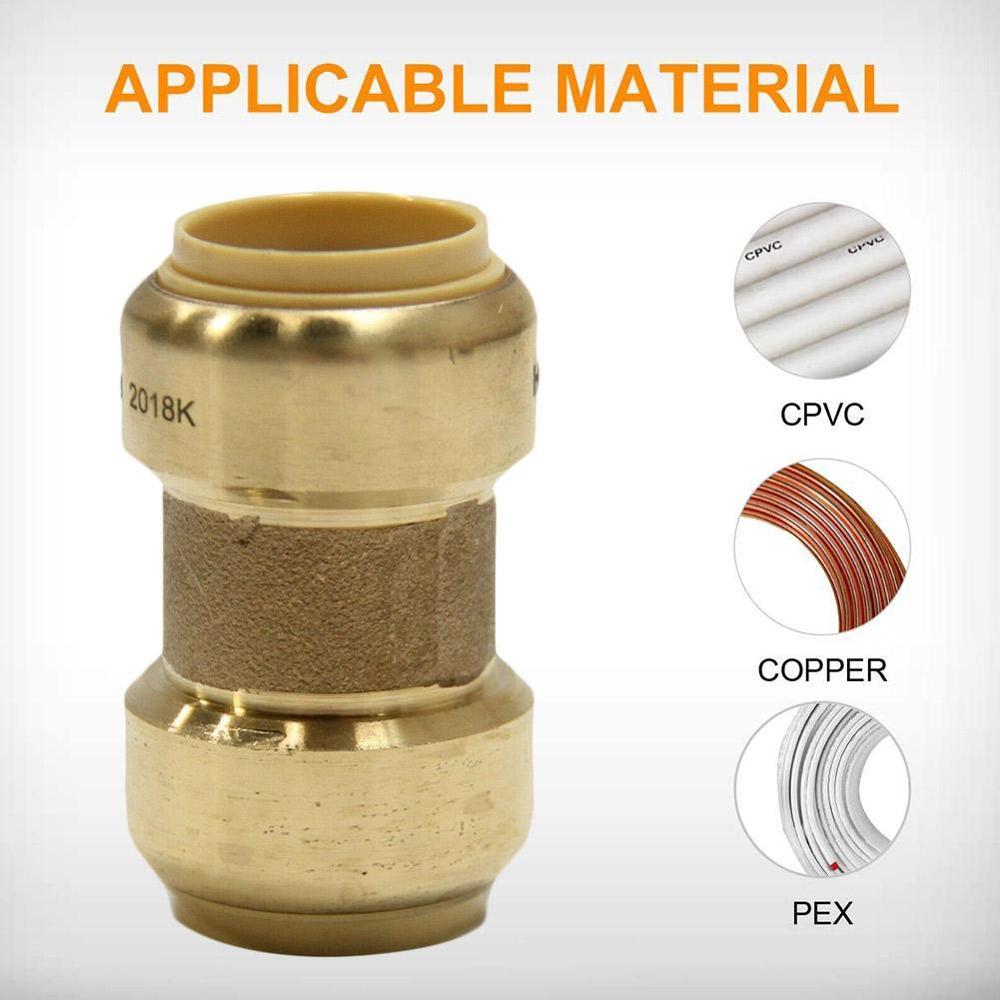 Straight Coupling Pipe Fittings Push 1/2 Lead-free Compression Brass Tube Pipe Compression oil Ferrule Tube brass Fitting F4J7