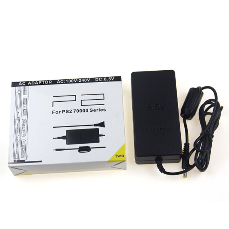 EU AC power adapter for Sony Playstation 2 PS2 Slim 70000 AC 100~240V 50 / 60Hz 80cm cable black