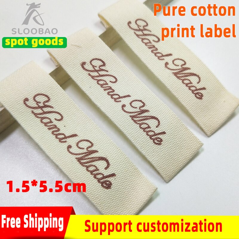 Håndlavede bomuldsetiketter til tøj print håndlavet etiket offwhite beklædningsplade tags tilpasset håndarbejde stof syning tag