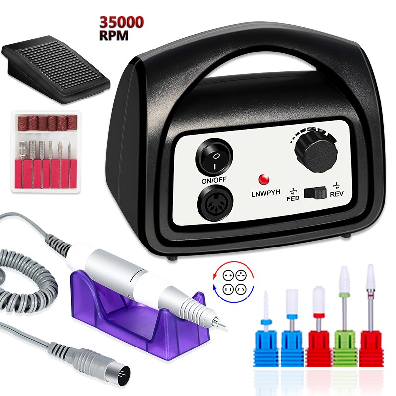 Perceuse à ongles électrique 35000RPM, fraise pour manucure et pédicure, en céramique, outil d'art des ongles