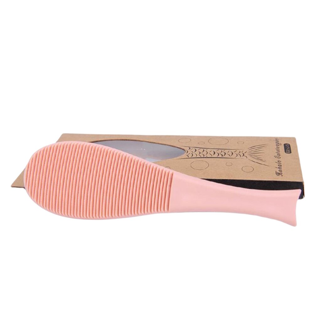 Peine de lengua de gato en forma de pez para el cuidado diario del cabello de las mascotas, Herramientas 2 en 1 para masaje y comodidad de la piel sensible: Rosa