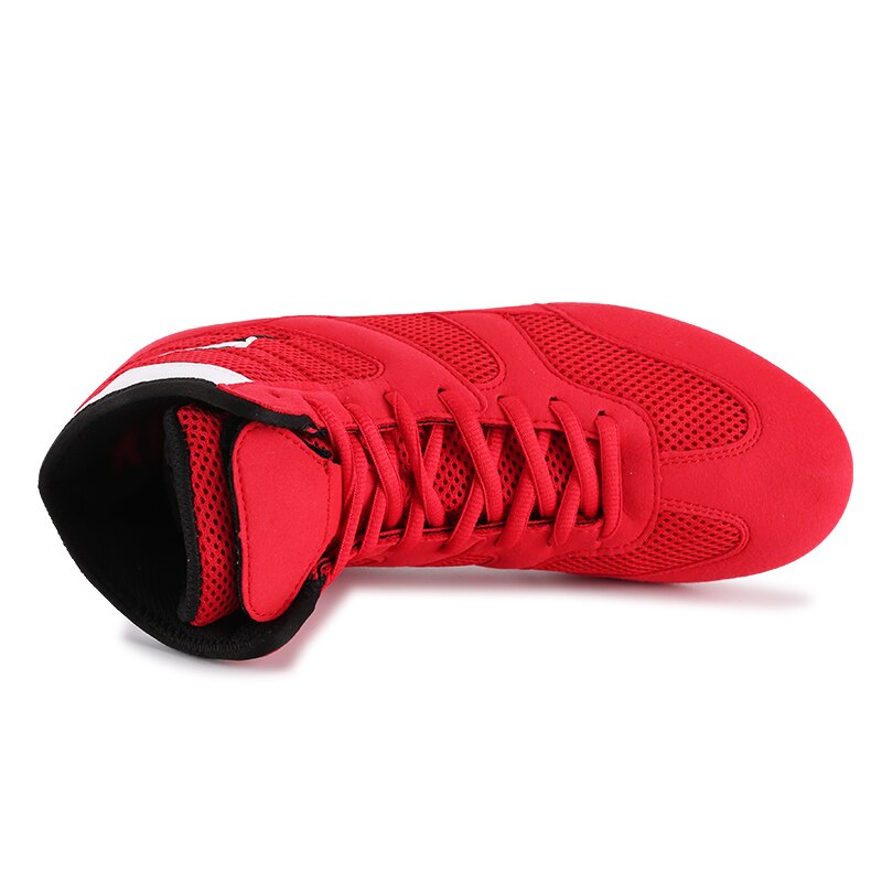 Mens Wrestling Shoes Annti Slip Boxing Sneakers Red Blue Light Weight Wrestling Sneakers Men Breathable Boxing Shoes Boy