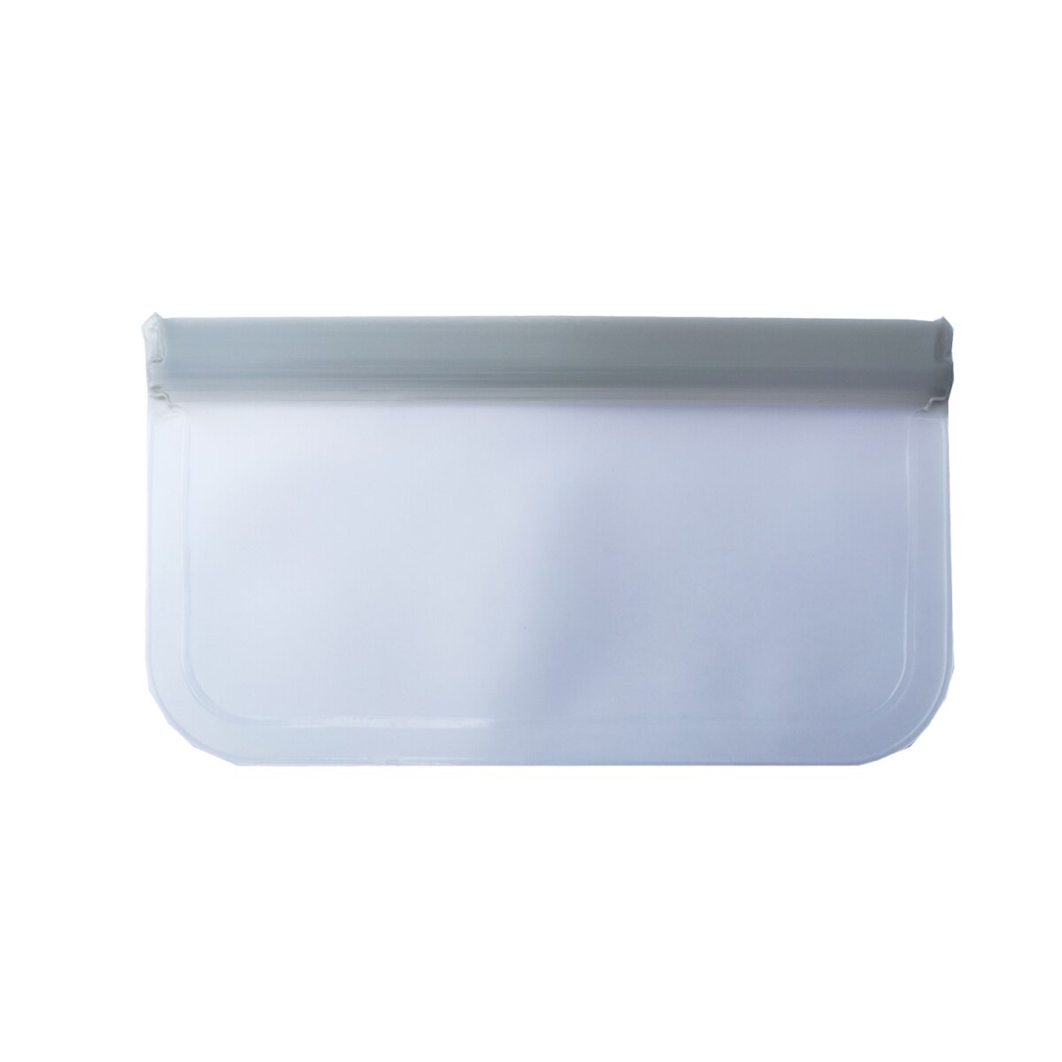 Silicone Food Storage Containers Leakproof Reusable Containers Stand Up Zip Closure Bag Fresh Cup PEVA Food Storage Bag: 21.5x12cm gray