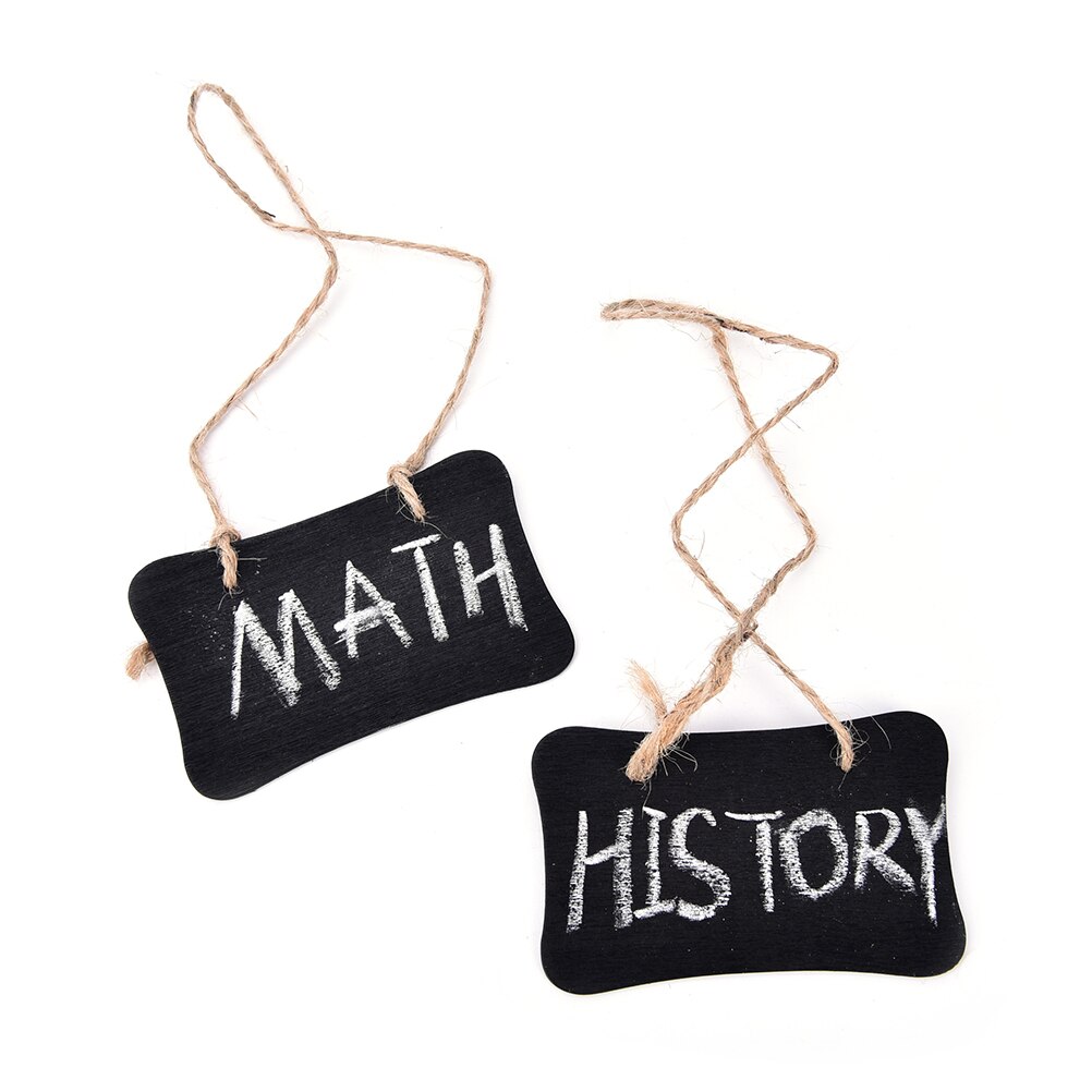 2Pcs Wooden chalkboard with hang string Mini Blackboard Chalkboard Pegs Clips Party Direction Signs Message Boards Stands