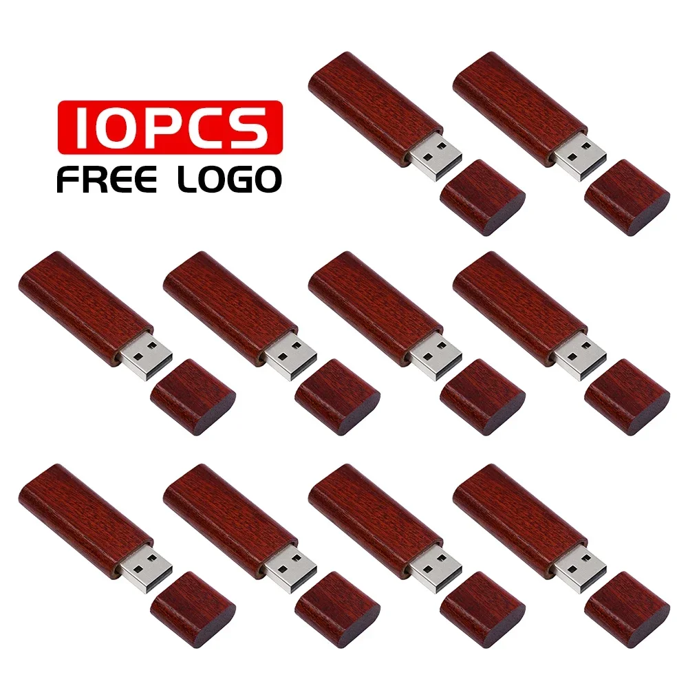 10 TEILE/LOS USB 2.0 Flash Laufwerke 128 GB Holz Pen stick 16 GB 32 GB mit Box Memory stick 16 GB Hochzeitsgeschenk U disk Kostenloses individuelles logo: green / 64GB