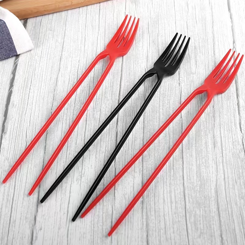 A chopstick and a fork in one Training chopsticks beginner chopstick fork Picnic party Summer camp combination cutlery plate