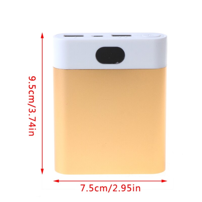 2 usb-portar 4x 18650 bärbar batterihållare för gör-det-själv lcd-display powerbank-väska  x6ha