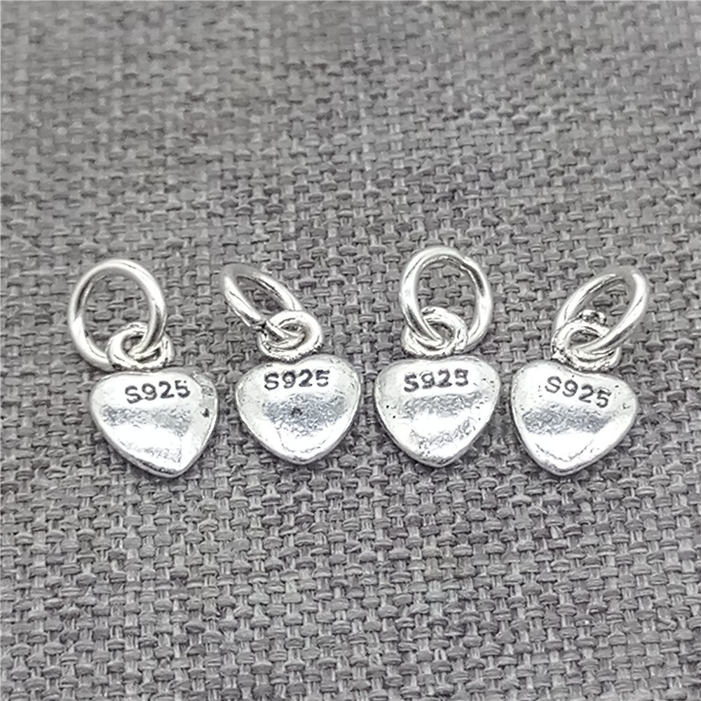 20pcs of 925 Sterling Silver Tiny Love Heart Charms for Bracelet Necklace