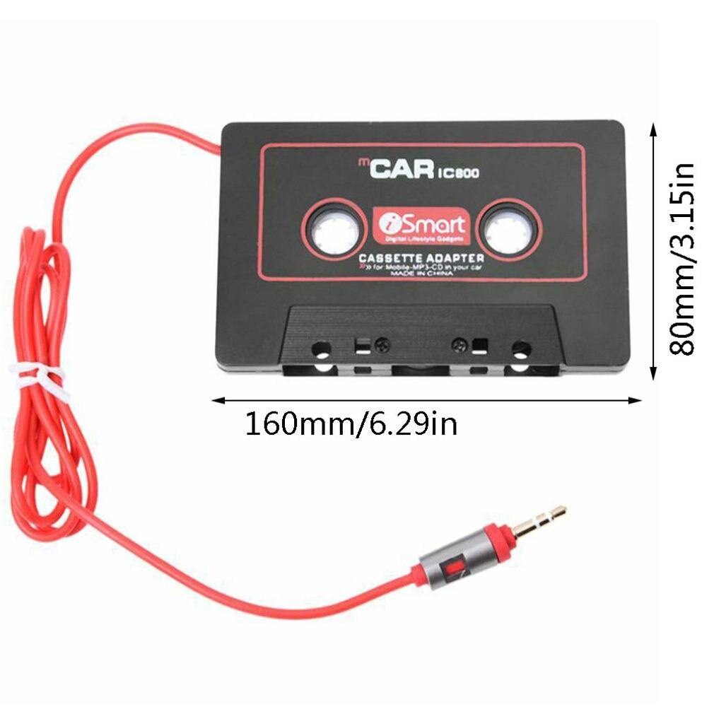 Adaptador de grabadora de Cassette para reproductor de CD de coche, 3,5mm, AUX, MP3, B8T5, Color negro, rojo, duradero,