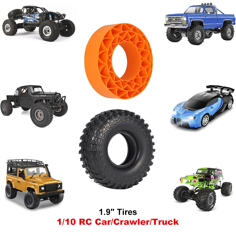 9IMOD 1,9 pouces 4 pièces insérer des pneus en caoutchouc de Silicone mousse pour 1/10 TRX4 SCX10 III