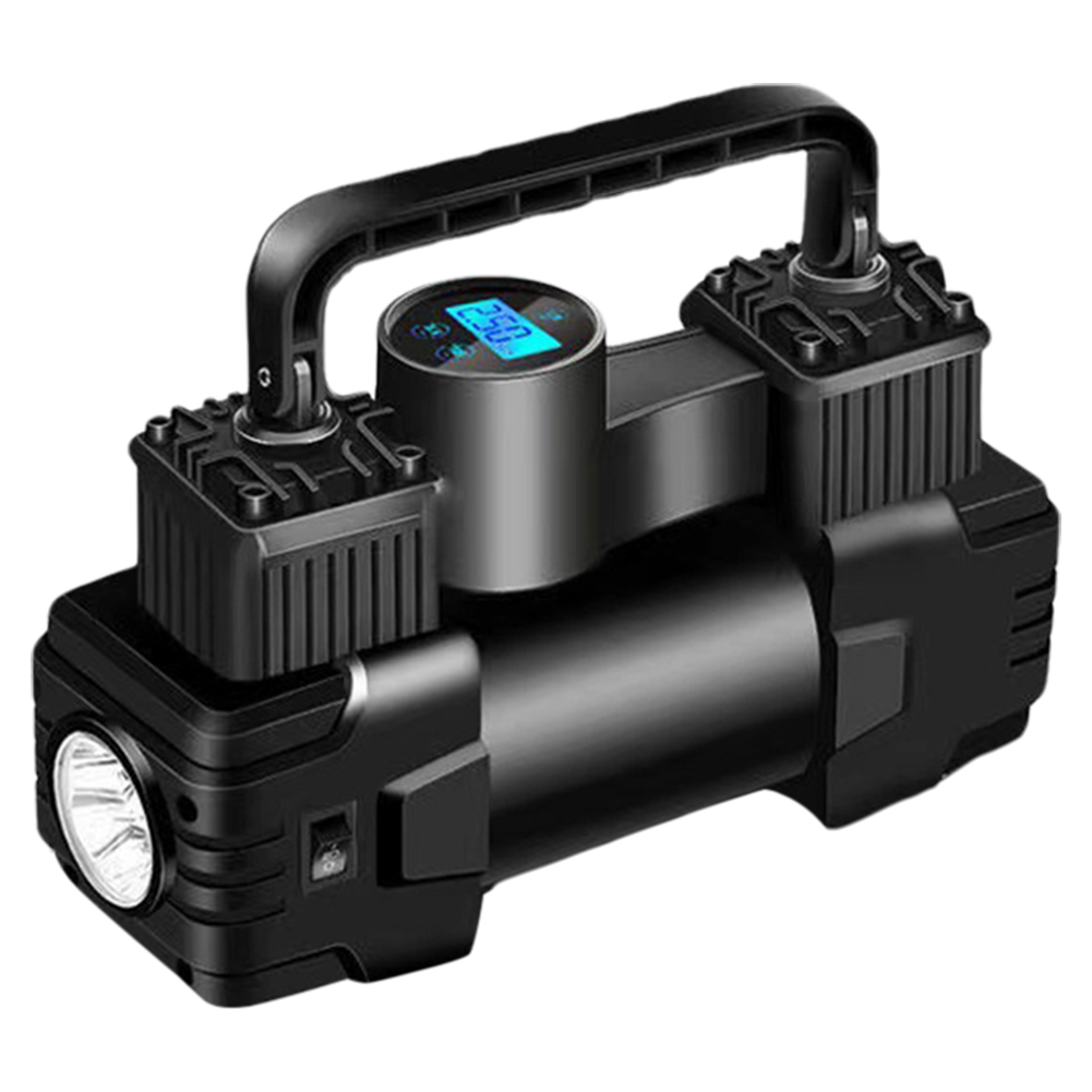 12V Portable Air Compressor with Pressure Gauge Car Tire Pump Cylinder Power System Mini Air Compressor Heavy Duty Tire Inflator: Orange