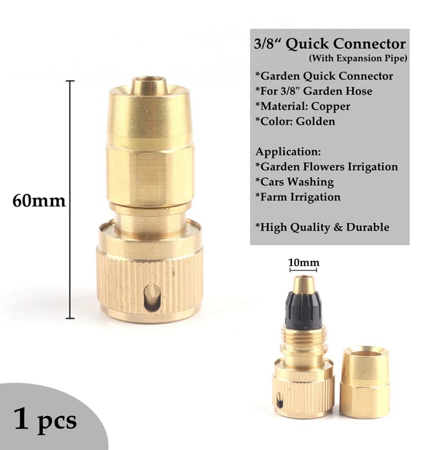 1pcs 1/2" 3/4"Garden Quick Connector Copper Thread Mental Joint Irrigation Hose Fittings Watering Tube Accessories Pipe Adaptor: 3l8in Connector(B)