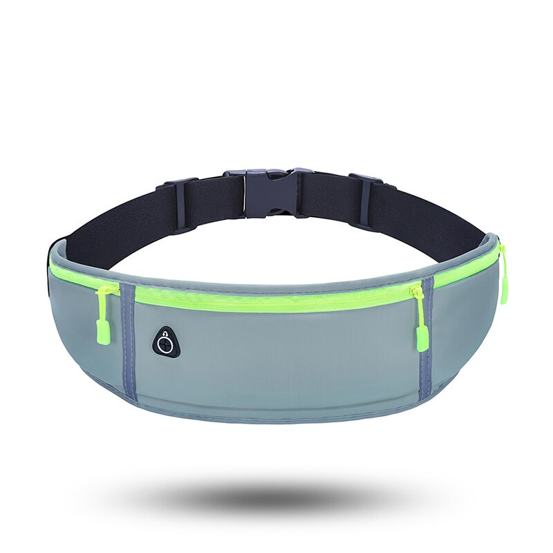 Ultradunne Mode Taille Tas Waterdichte Reizen Toevallige Run Klim Zak Sport Taille Verpakking Zomer Unisex Reflecterende Telefoon Tas: Grijs
