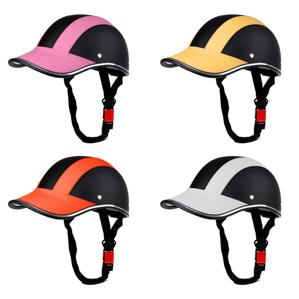Pu street bike motorcykel säkerhetshjälm motocross cykling ridning halvhjälm baseball keps skum vadderad hatt