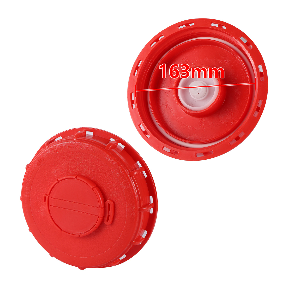 Couvercle de réservoir IBC couvercle de baril de tonne jardin S60/100mm 163/240mm fil grossier bouchon de stockage de liquide d'eau 2 trous 1000L couvercle anti-poussière de réservoir: Grey