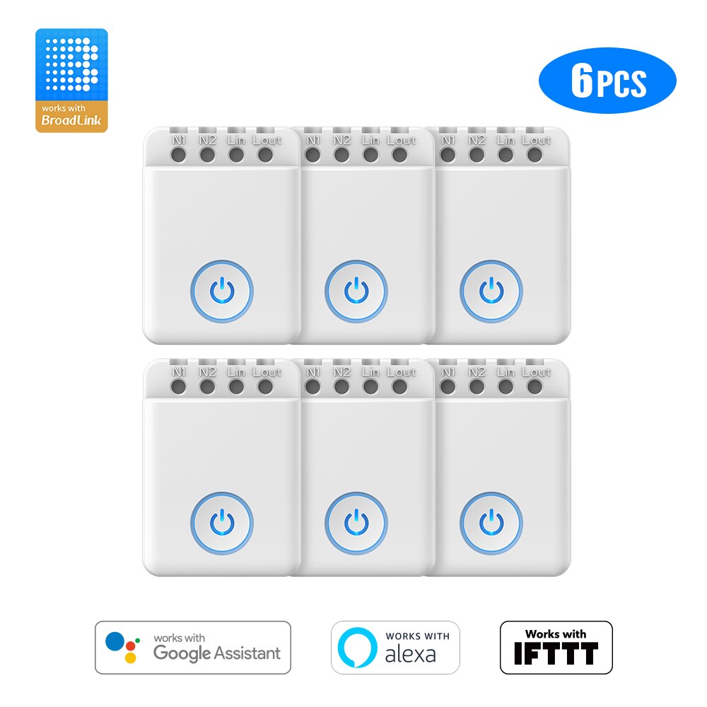 Broadlink bestcon mcb 1 wifi controller switch smart home automation wireless remote switch af ios android 1/2/3/4/5/6/8/10- pack: 6 stk