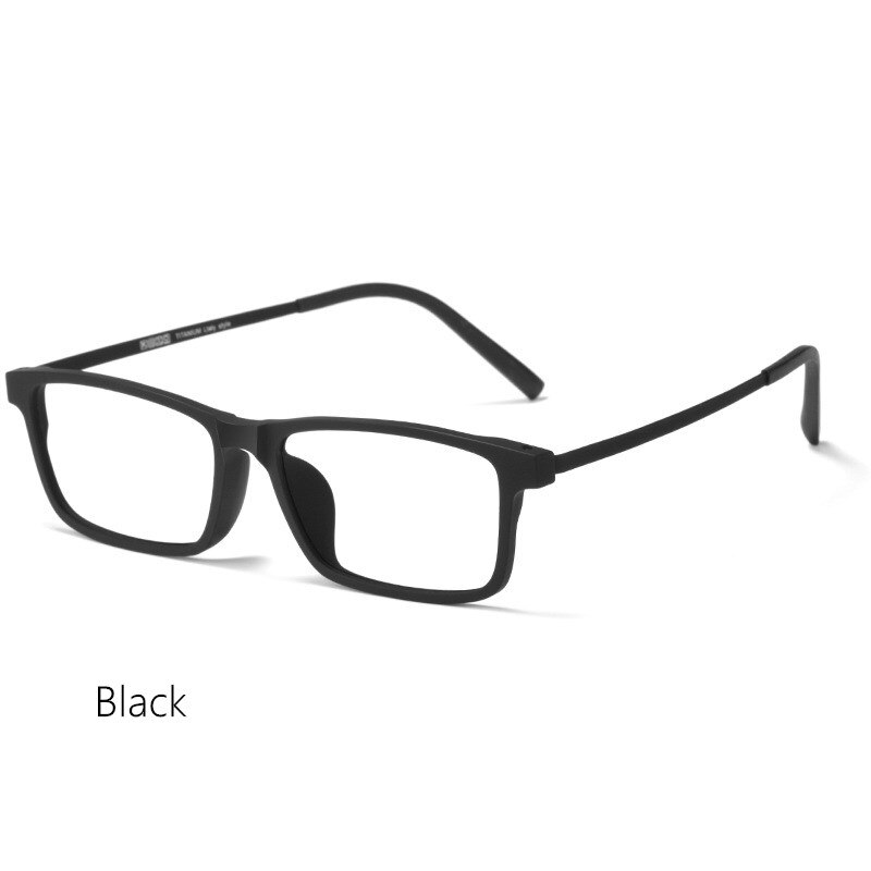 Lunettes en titane pur pour hommes, monture TR90 ultralégère, myopie, hypermétropie, grande monture, 8836x: Black