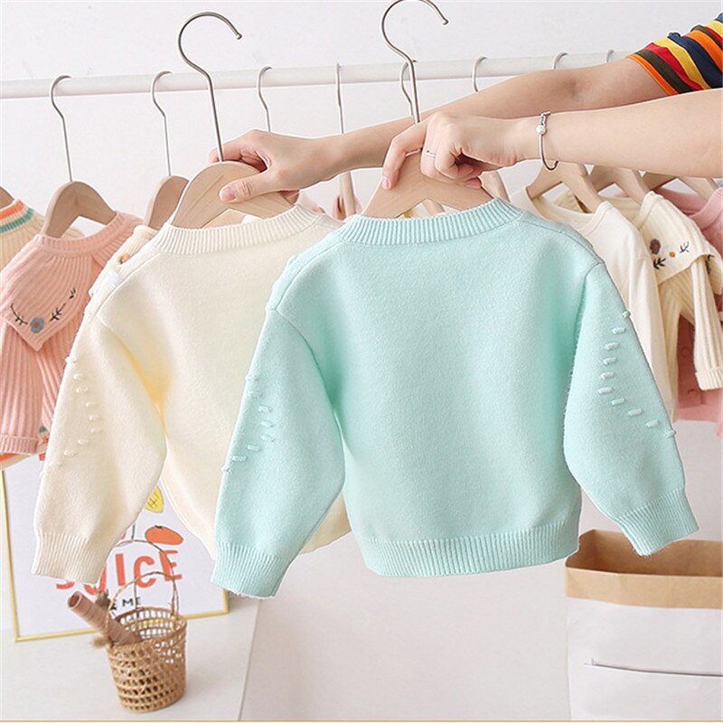 Baby Meisje Kleding Herfst Truien Ronde Hals Borduren Bloemen Baby Kleding Vest Trui Jas Kinderkleding
