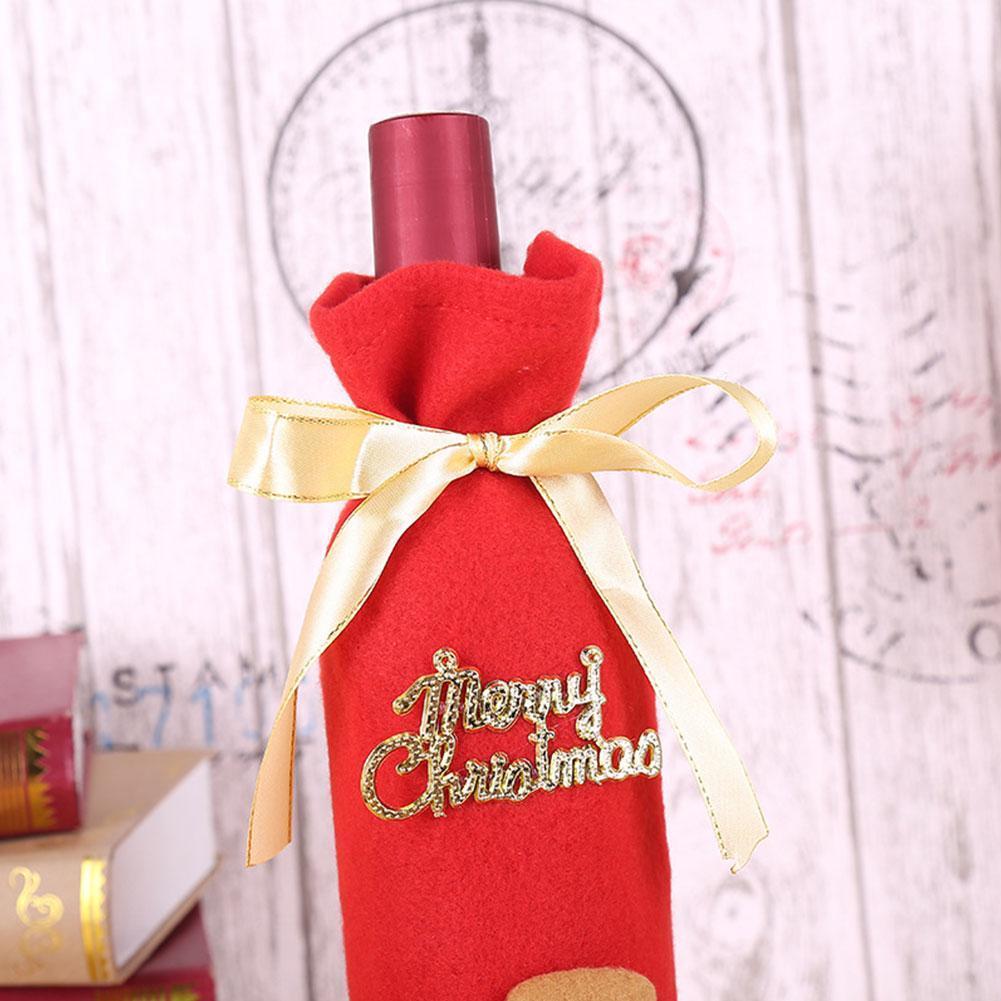 Kerst Wijnfles Cover Rode Wijn Fles Set Ornament Xmas Tafel Decoratie Kleding Set Levert Santa Z2O1