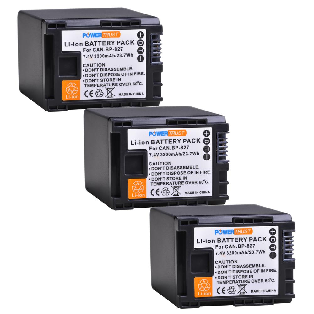 3200mAh BP-827 BP827 Camera Battery for Canon BP-819 BP-807 BP-809 HG31 XA10 HF20 HF10 HF100 HF100E HG20 HG21 HF11 HFS100: 3Battery