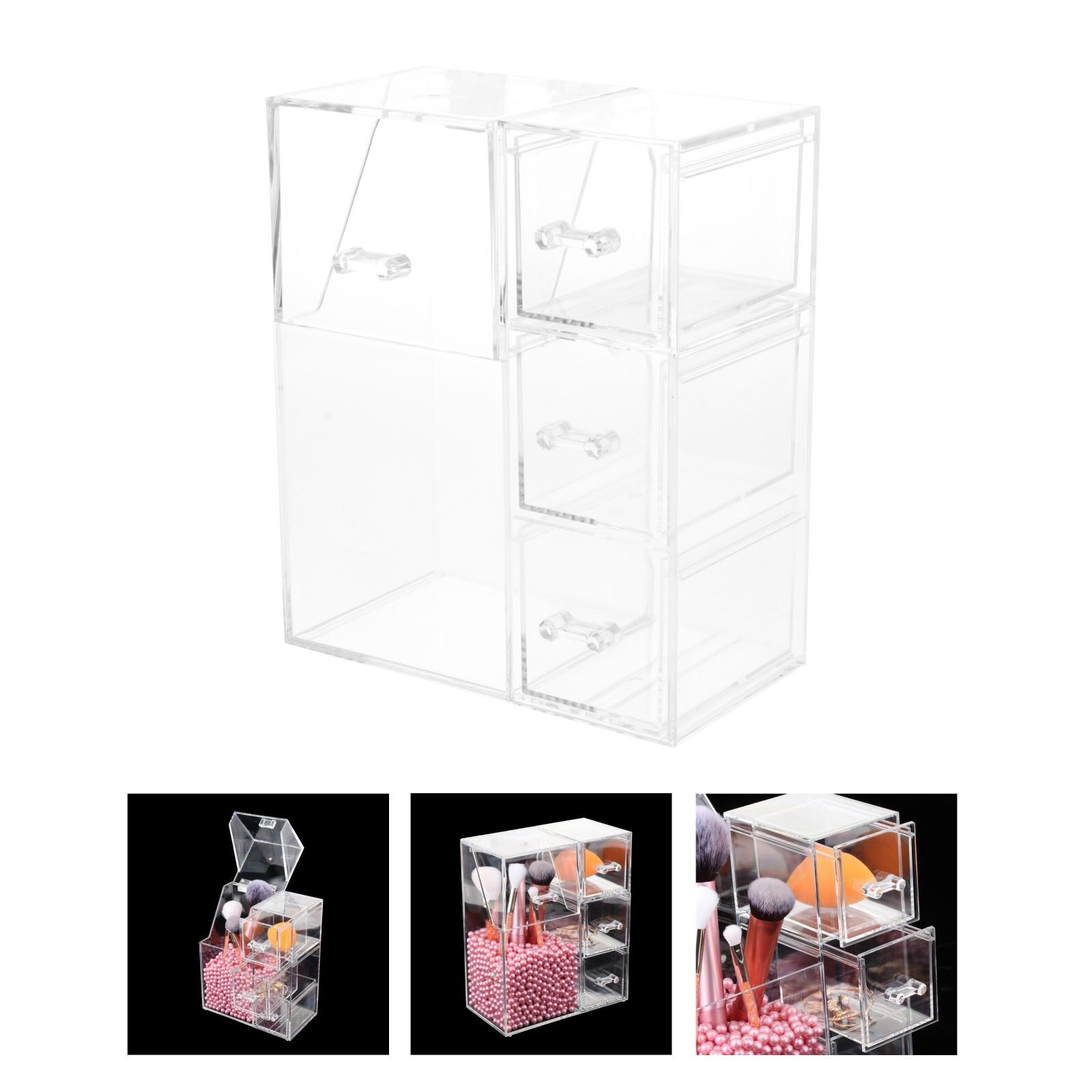 Stofdicht Clear Acryl Make-Up Borstel Houder, Make Up Organizer, 7.1X3.7X8.5 Inches