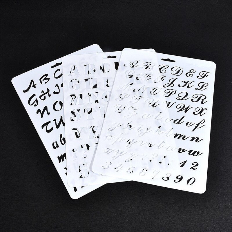 1PC pochoirs en plastique lettre Alphabet numéro superposition peinture bricolage Scrapbooking papier cartes artisanat Photo Album décors papeterie