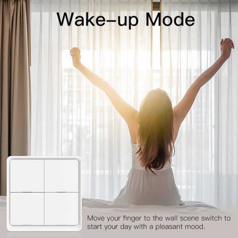 Interrupteur de scène sans fil Tuya ZigBee, 4 boutons poussoirs, contrôleur d&#39;automatisation de scénario, fonctionne avec Alexa Google Home Smart Life