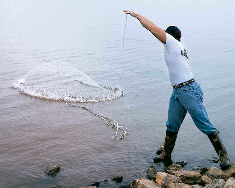 Fiskenet 2.4-4.2m fiskenet amerikansk håndstøbt net nylon galvaniseret jern vedhæng sprots kaste støbt net
