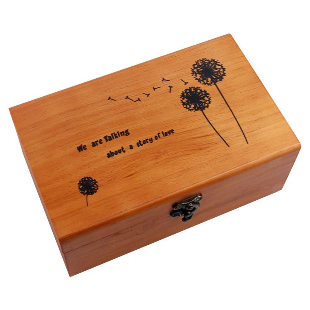 Caja de almacenamiento con cerradura para manualidades, cesta rectangular vacía, multifuncional, de madera, ideal para , práctica, Retro