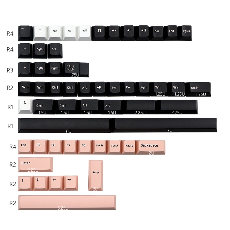 160 KEYS Cherry Profile Olivia Keycap Double Shot Thick PBT Keyboard Keycaps Cap 090F