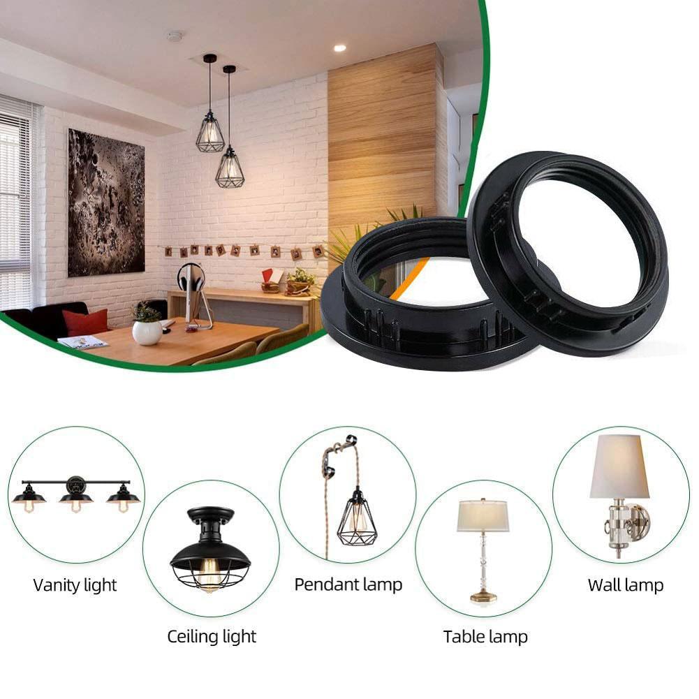 E27 Lampshade Ring Adapter Black/White Light Shades Collar Ring Adaptor Bulb Holder Lamp Shade Accessories