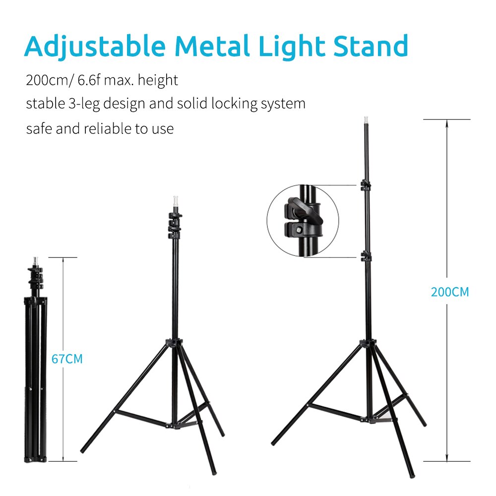 Studio Photography Accessories Light Kit Including 50*70cm Softboxes 5500K Light Bulbs 2M Light Stand/Carry Bag