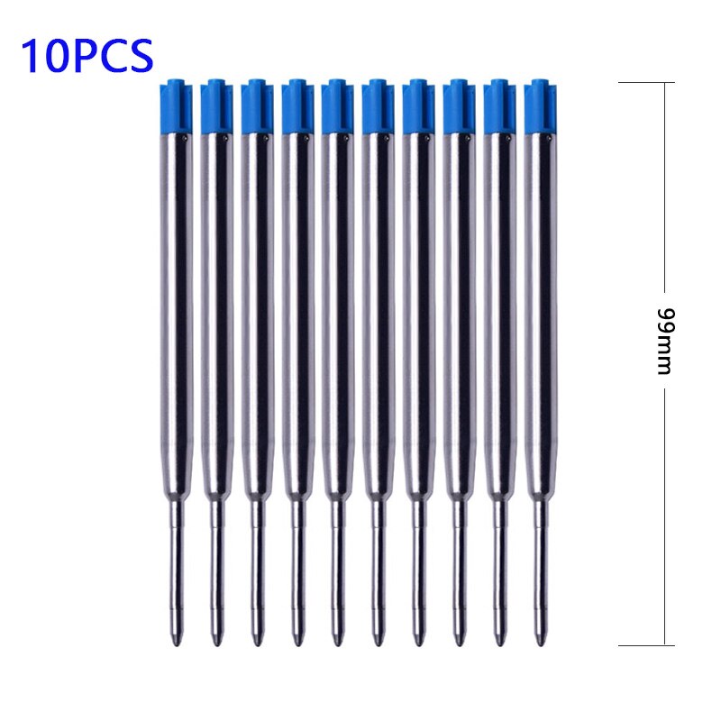 10 Teile/los 9.8/9,9 cm Metall Stift Minen Spezielle Kugelschreiber Nachfüllung Ader Austauschbare für Büro Geschäft stifte 1,0mm: 10Stck Blau