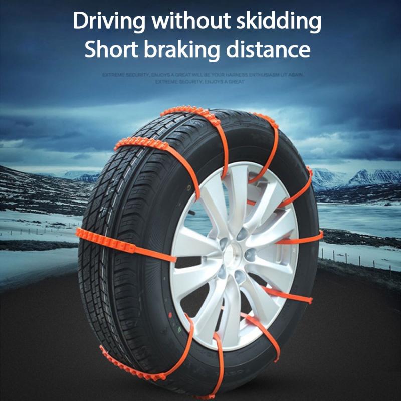 10Pcs Auto Sneeuwketting Auto Anti-Ski Band Keten Verstelbare Sneeuw Ketting Autoband Sneeuw Chain Geschikt Voor auto Suv/Truck