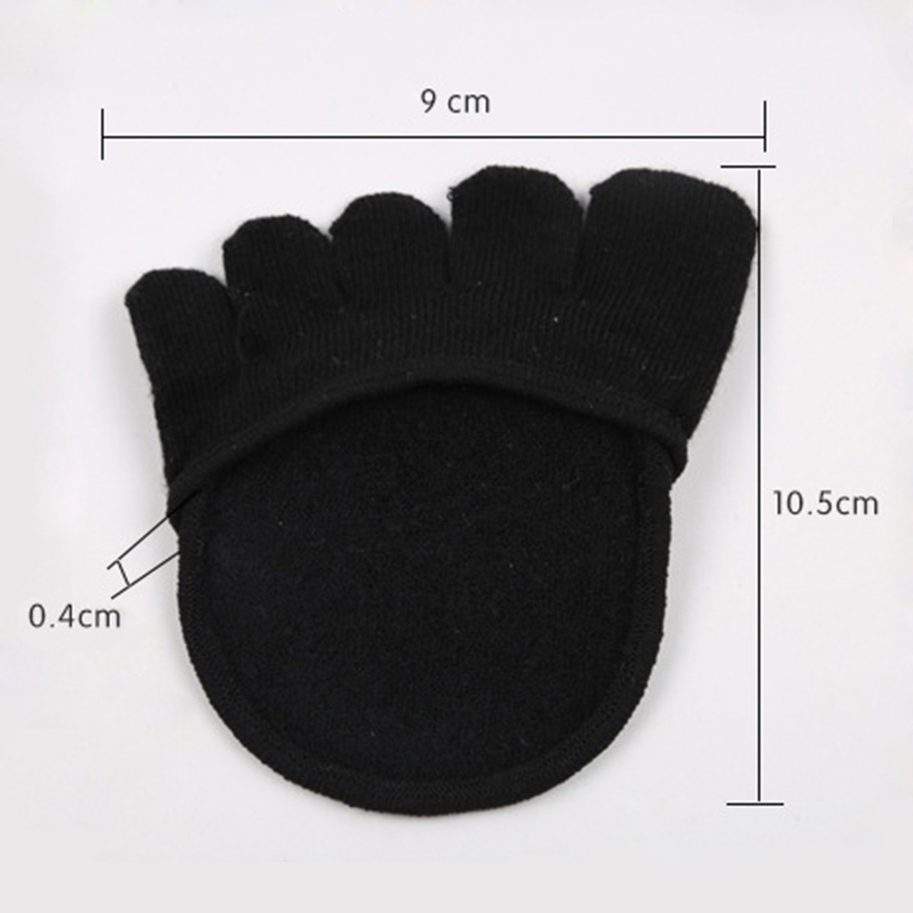 1 paar Katoen Vijf Tenen Sokken Half Inlegzolen Pads Kussen Voorvoet Ondersteuning Invisable Ondiepe Anti-slip Sokken Voet Pijn relief