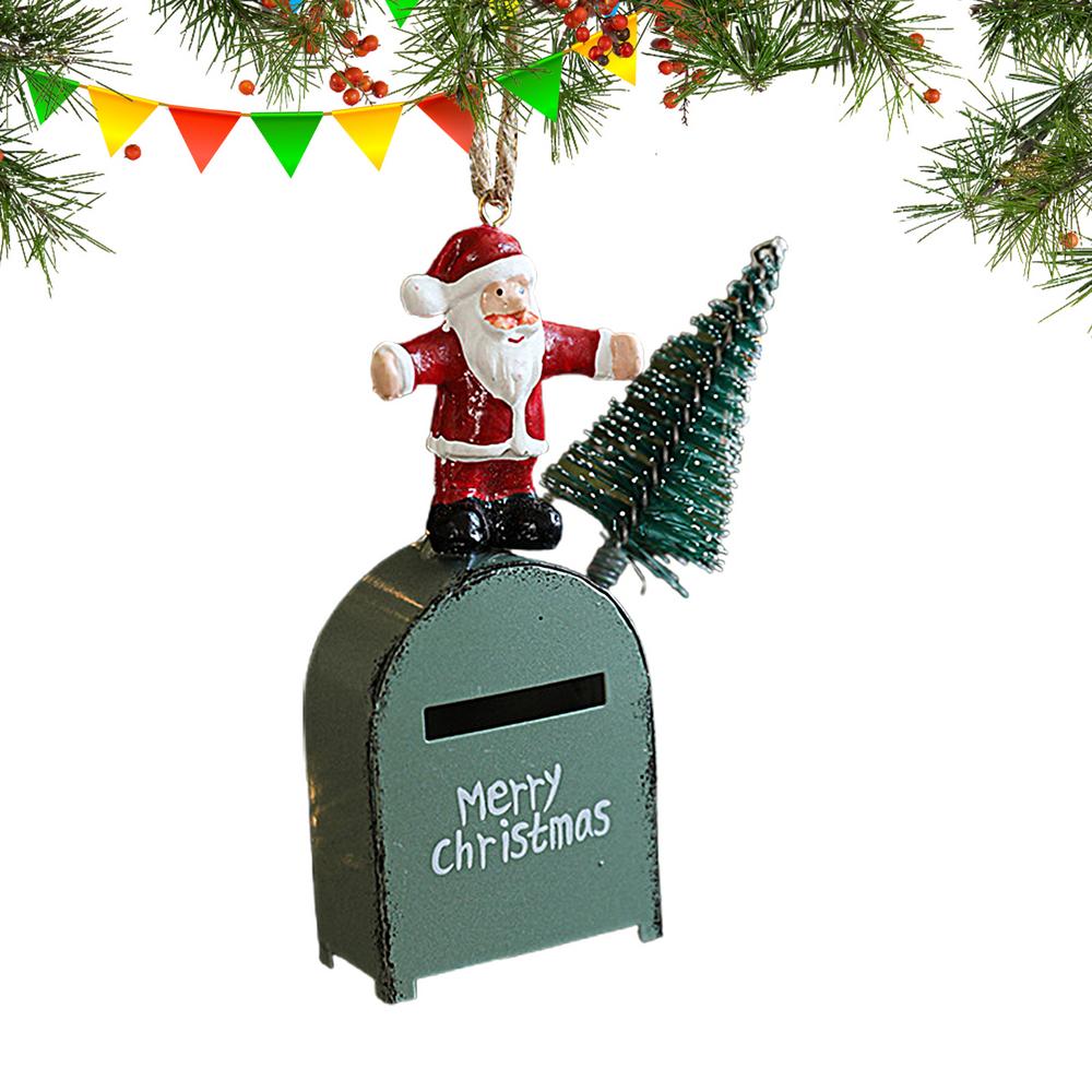 Christmas Mailbox Ornament Letters To Santa Mailbox Hangable Home Decorations Classic Mailbox Decorations For Christmas: Blue