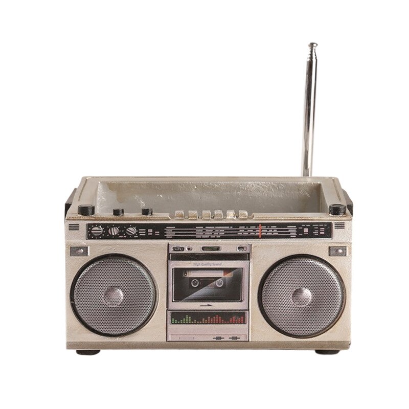 Retro radio tv-inspelare dator walkman form ornament saftiga blomkrukor för hem balkong dekoration: Stil 12.5 x 8.5 x 6.5cm