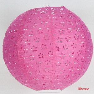 verrotten Papier Laternen 1 Stck 30 CM Durchbohrten Runde Papier Laterne Lampen Hochzeit Weihnachten Feier Dekoration Chinesische Papier Laternen W: Rose