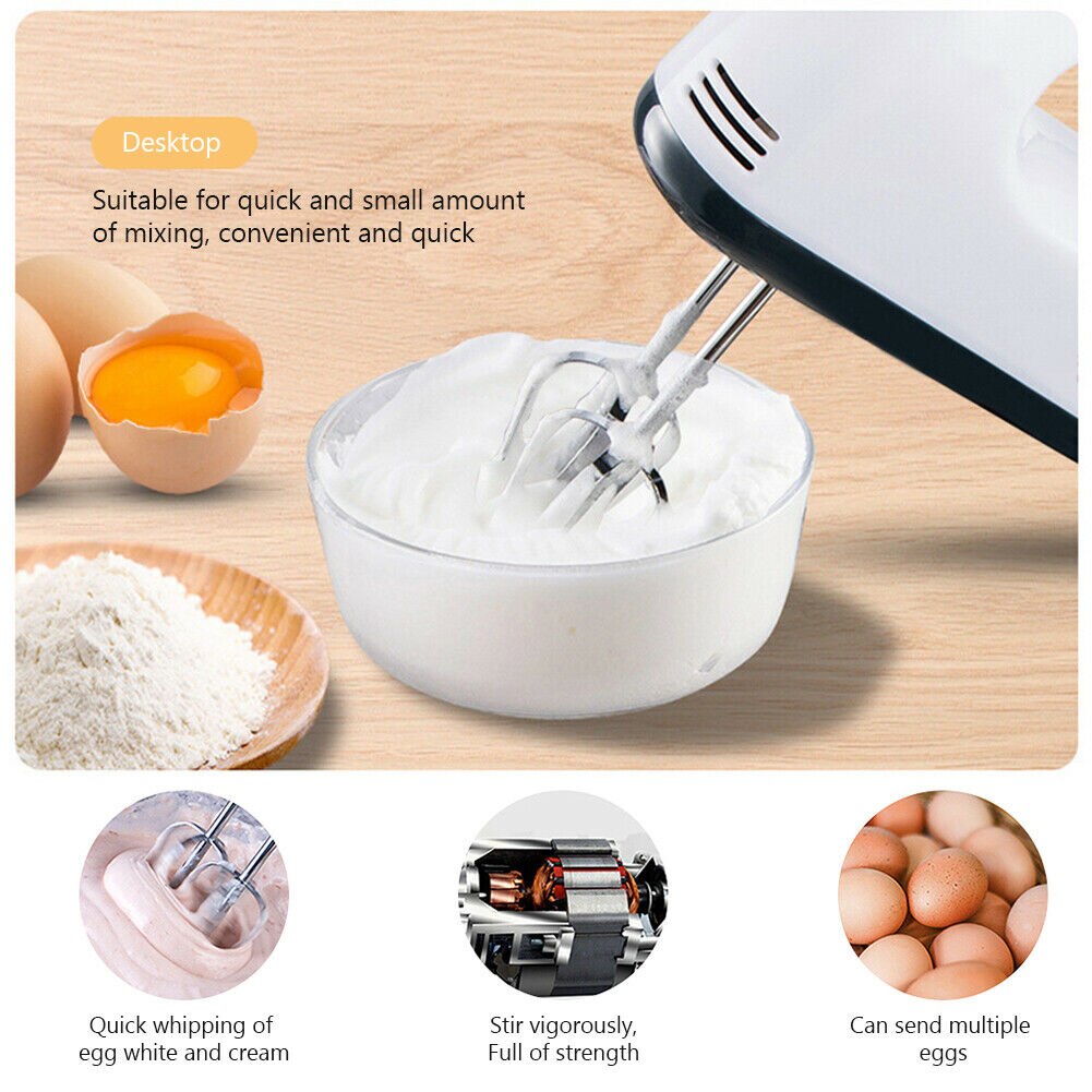 Electric Food Egg Hand Mixer Cake Dough Stand Blender Bowl Beater 7 Speed Mixing HG99
