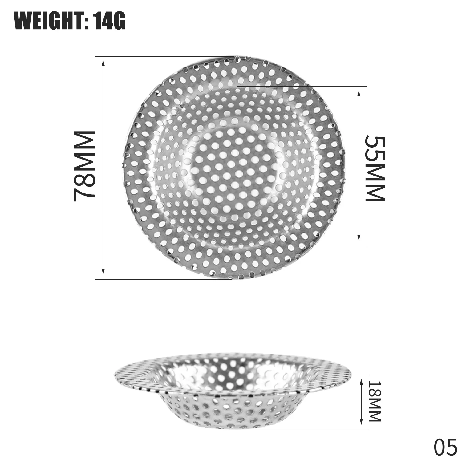 Colador de fregadero, filtro de rejilla para fregadero de cocina, filtro de orificio de drenaje de acero inoxidable, protección de malla contra obstrucciones, accesorios de cocina: Gris oscuro