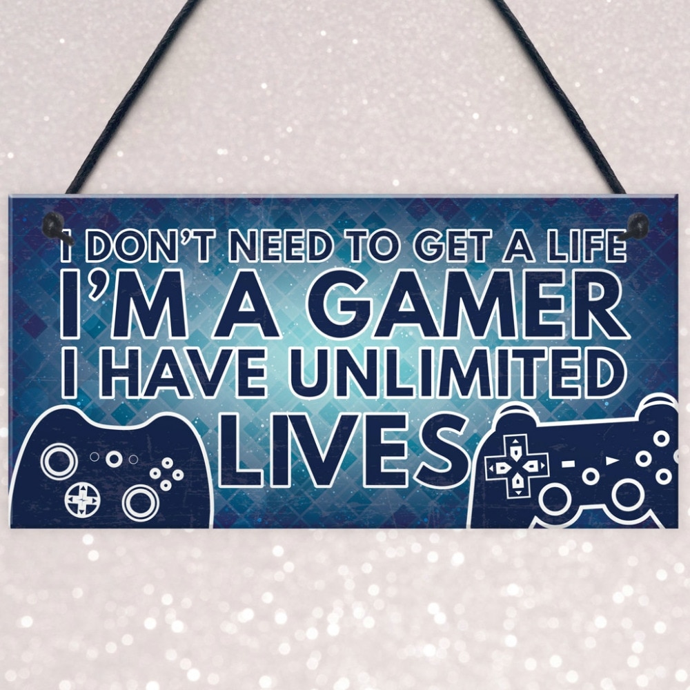 Gamer I'M A GAMER Best Friend Wood Rectangle Plaque Sign Friendship Decoration Xmas Home Decoration wooden plaque 18