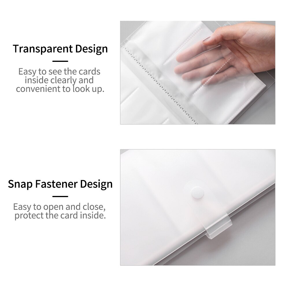 Soporte transparente de plástico para tarjetas de visita organizador de tarjetas de identificación y de crédito, Tarjeta De Nombre, Protector de páginas, 120 ranuras para oficina y negocios